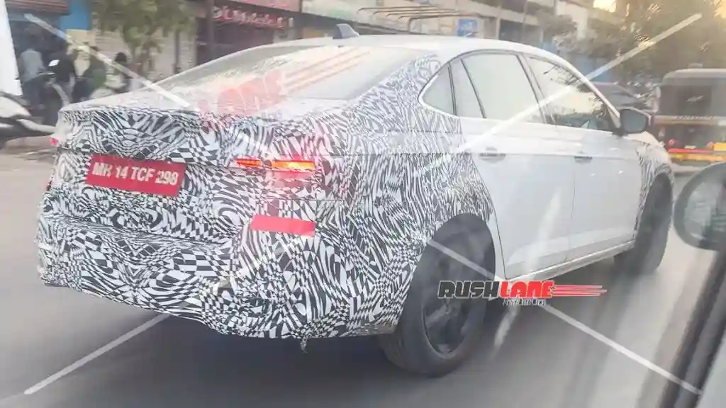 2026 Skoda Slavia Facelift Spotted Rear