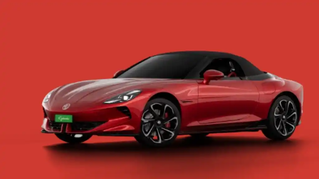 MG Cyberster EV Flare Red with Black Top