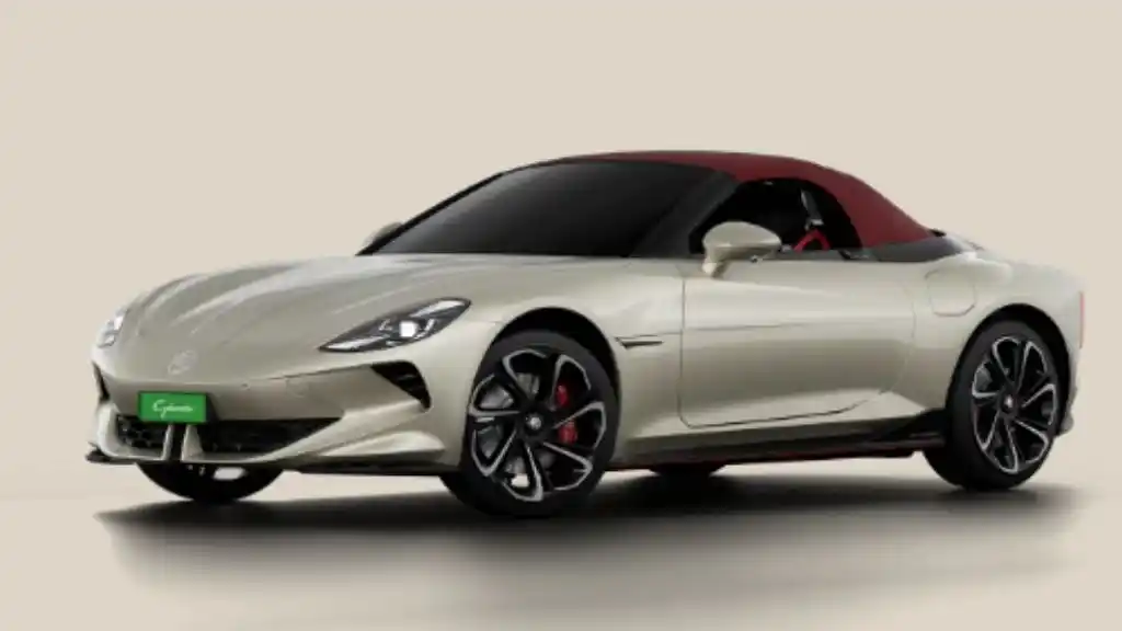 MG Cyberster EV Modern Beige with Red Top