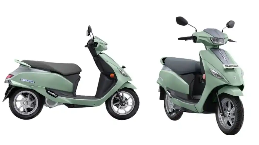 Suzuki e-AccessPearl Jade Green with Metallic Mat Fibroin Grey Colour